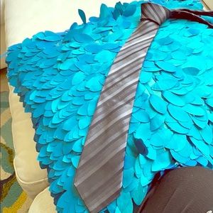 Grey striped skinny  silk tie  by H&m